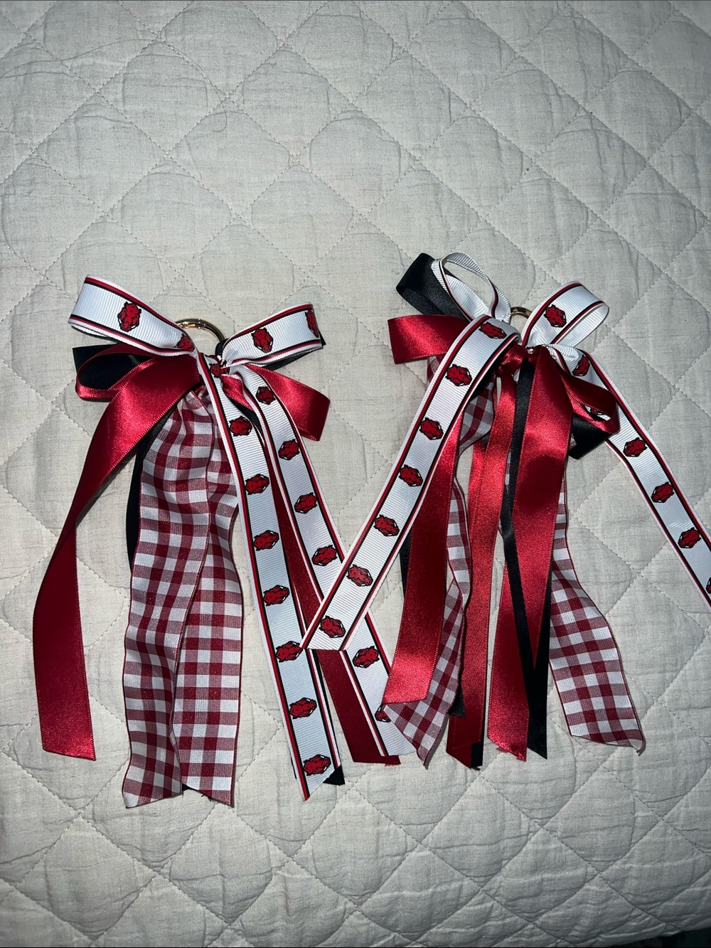 Set of Arkansas Razorbacks Boot Ribbons